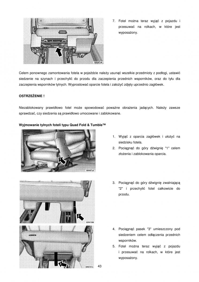 Chrysler Voyager Caravan IV 4 instrukcja obslugi / page 43