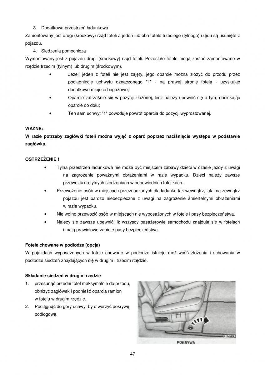 Chrysler Voyager Caravan IV 4 instrukcja obslugi / page 47