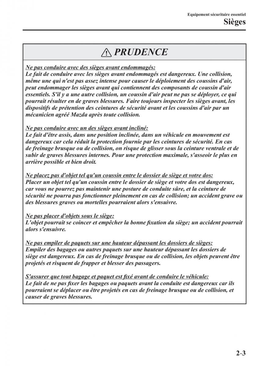 Mazda 2 Demio manuel du proprietaire / page 24