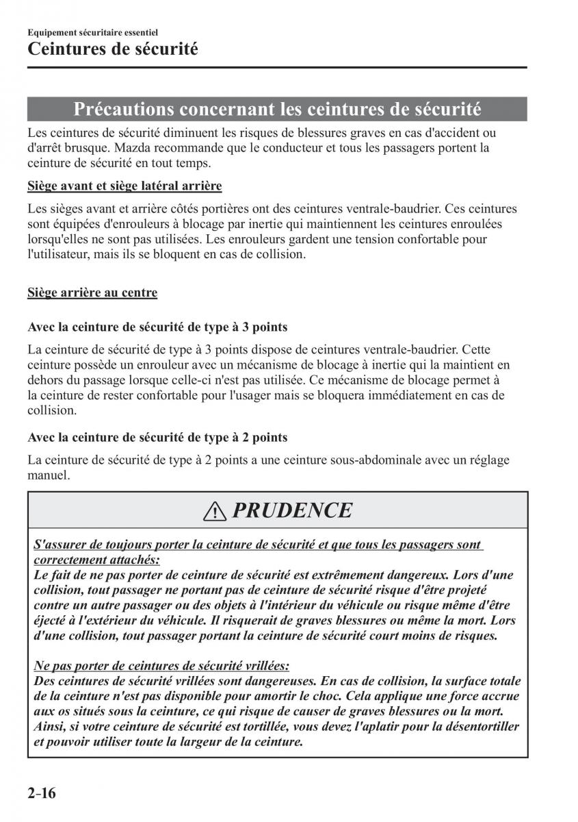 Mazda 2 Demio manuel du proprietaire / page 37