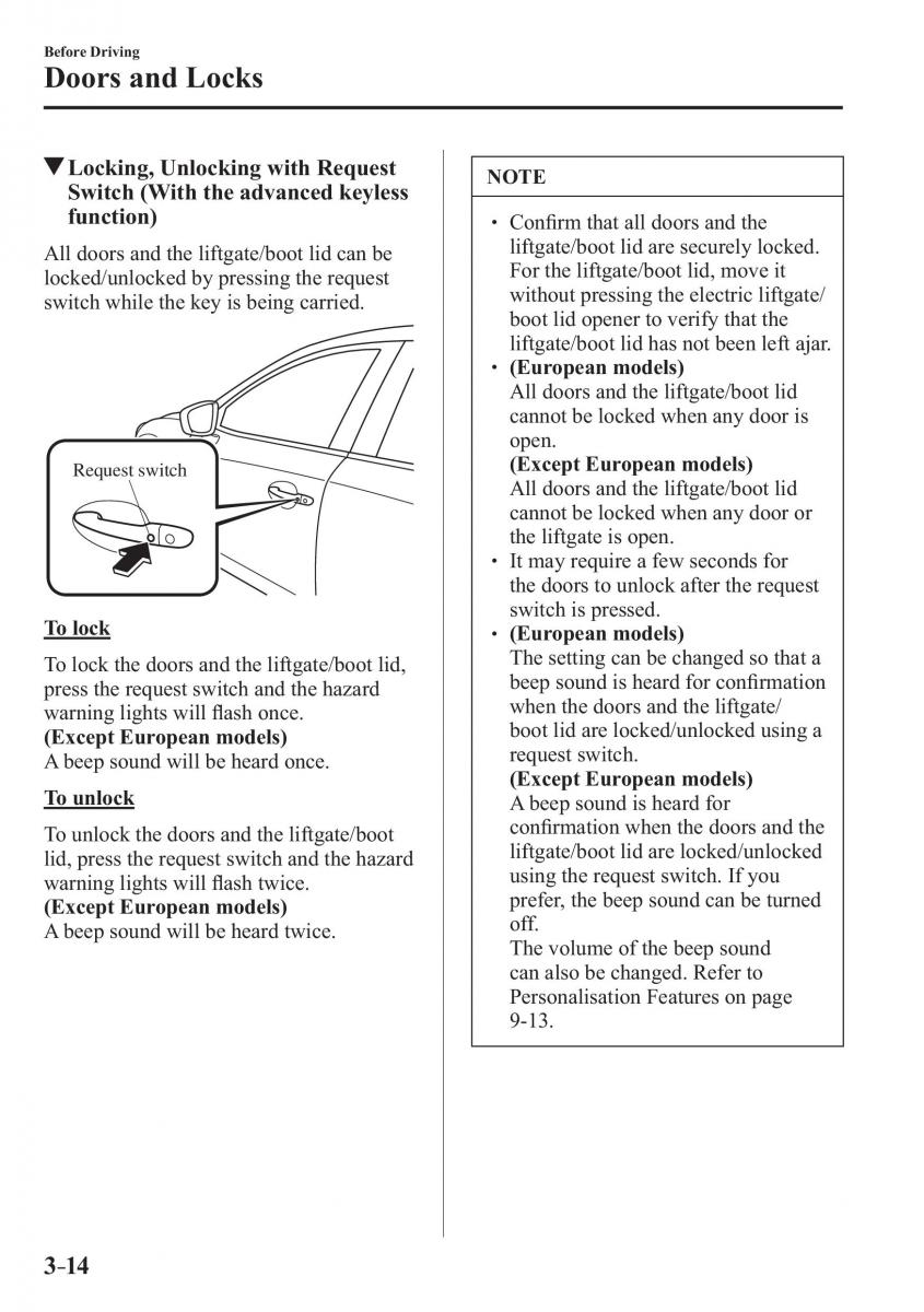 Mazda 2 Demio owners manual / page 93