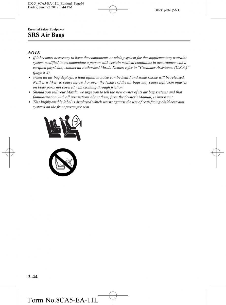 Mazda CX 5 owners manual / page 56