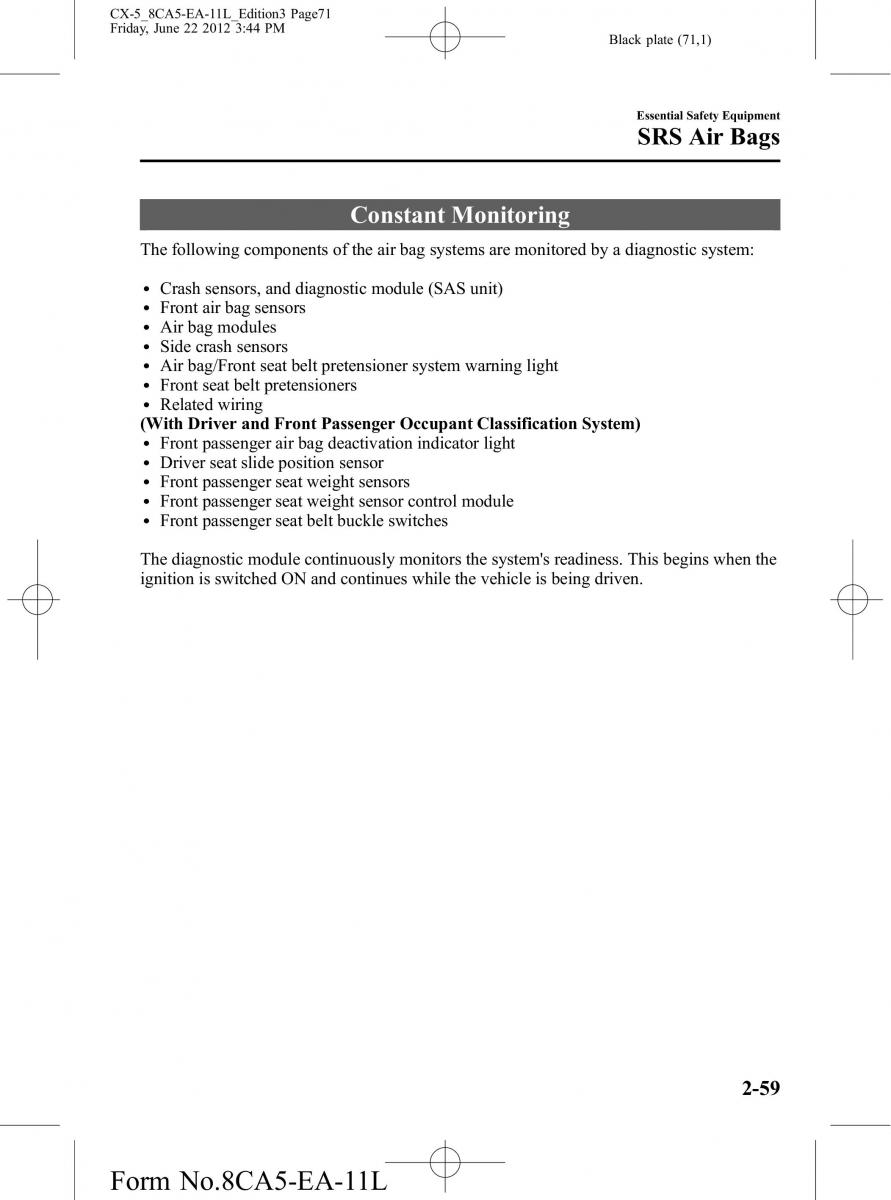 Mazda CX 5 owners manual / page 71