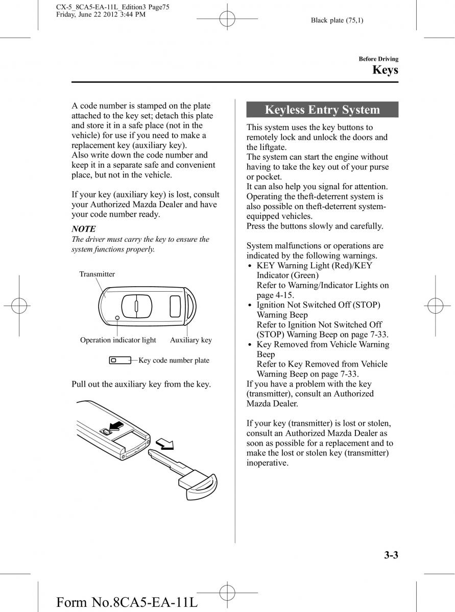 Mazda CX 5 owners manual / page 75