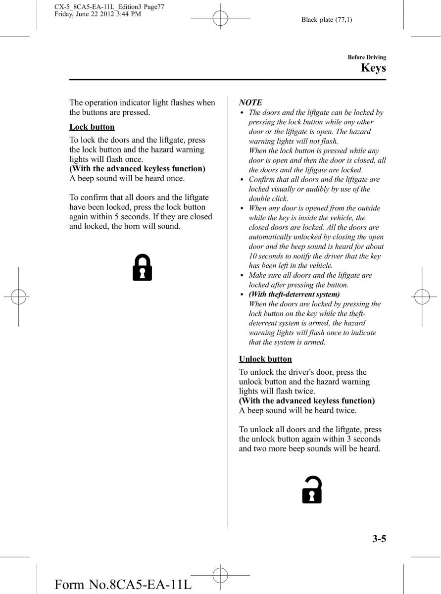 Mazda CX 5 owners manual / page 77