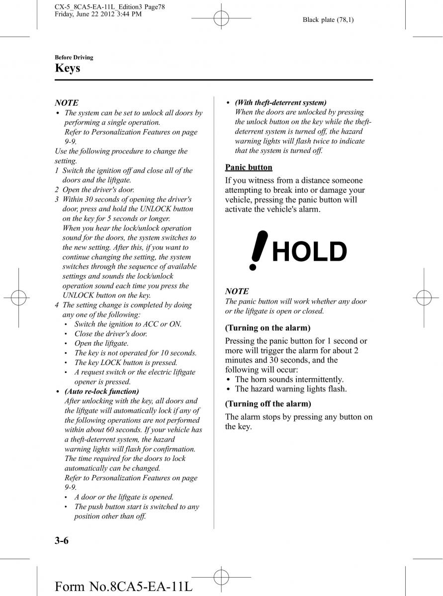 Mazda CX 5 owners manual / page 78