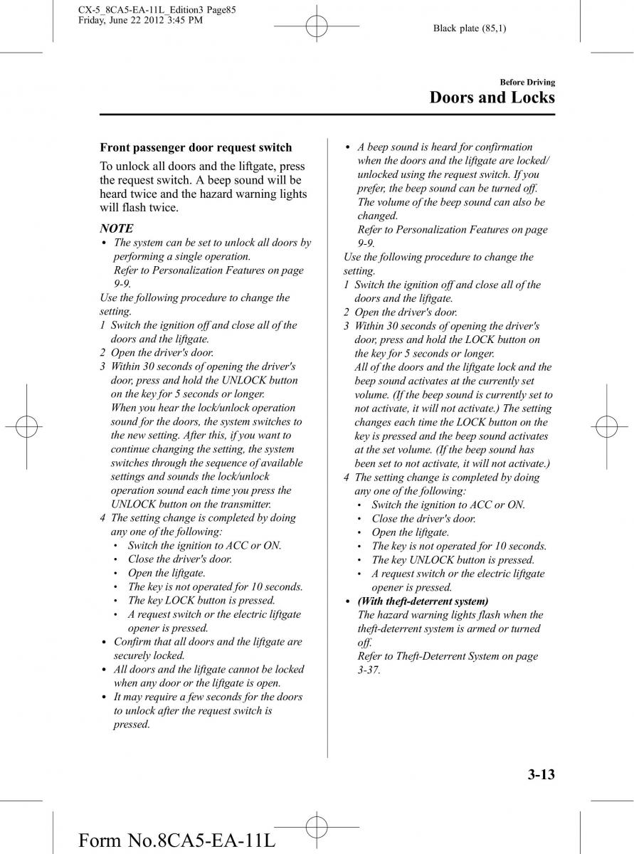 Mazda CX 5 owners manual / page 85