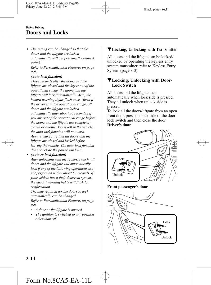 Mazda CX 5 owners manual / page 86