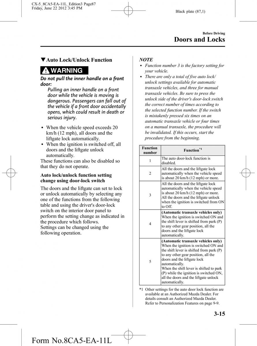 Mazda CX 5 owners manual / page 87