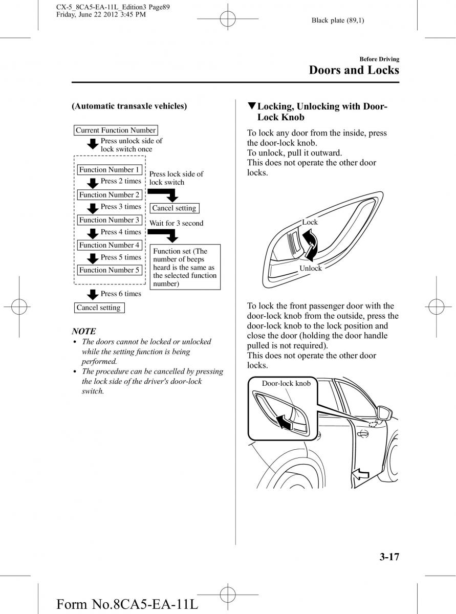 Mazda CX 5 owners manual / page 89