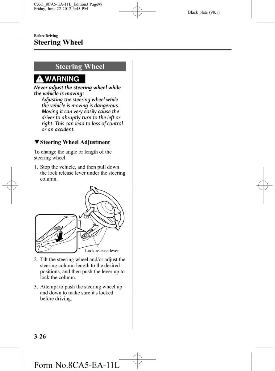 Mazda CX 5 owners manual / page 98