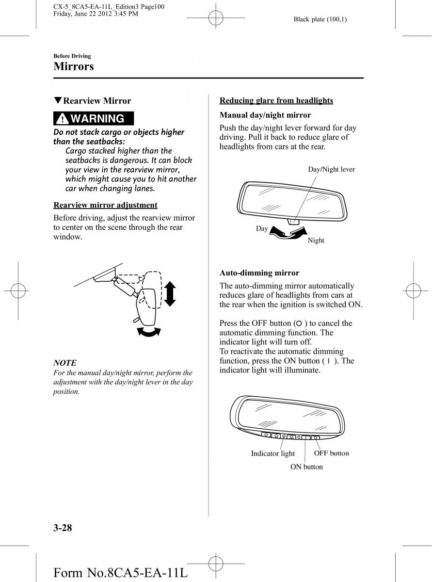 Mazda CX 5 owners manual / page 100