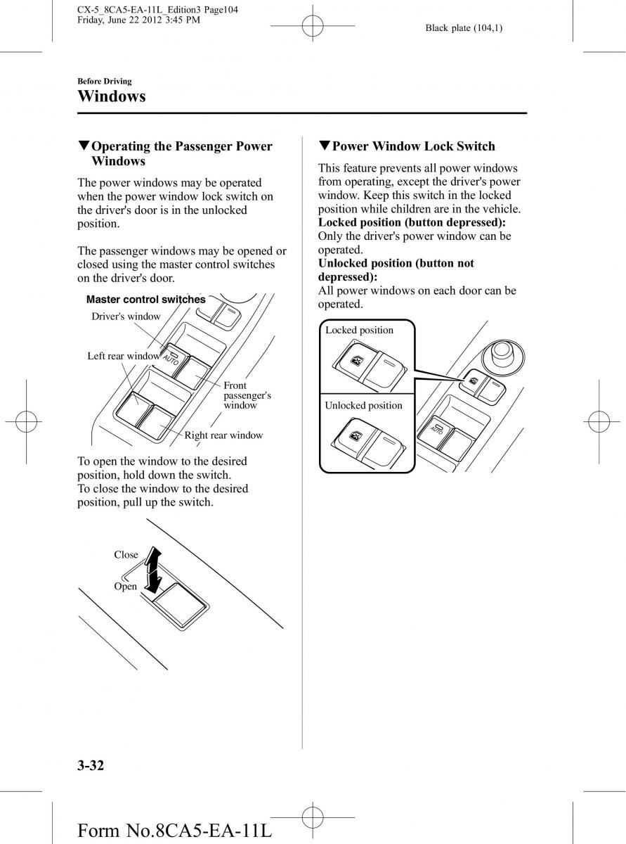 Mazda CX 5 owners manual / page 104