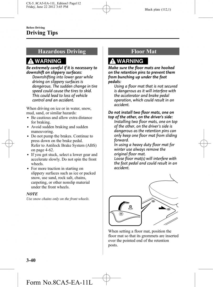 Mazda CX 5 owners manual / page 112