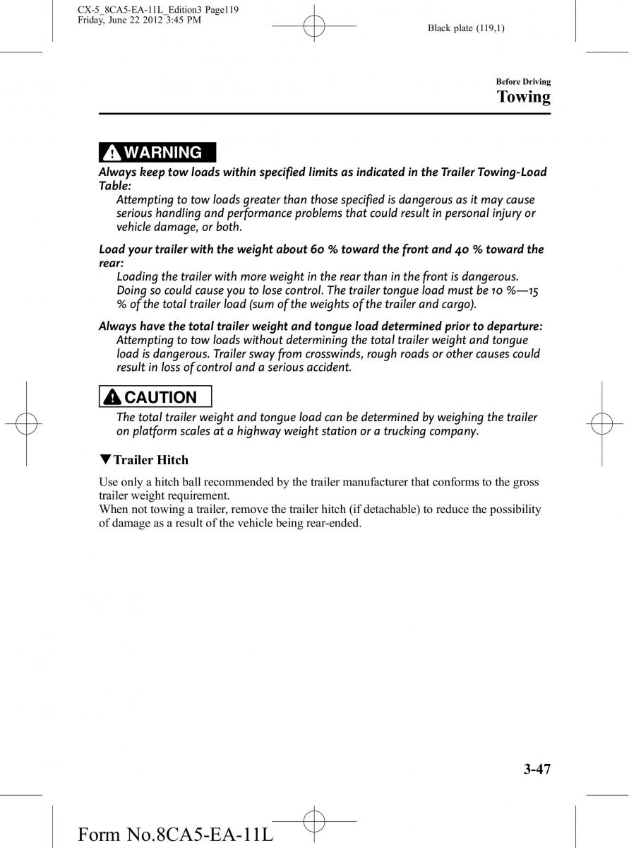 Mazda CX 5 owners manual / page 119