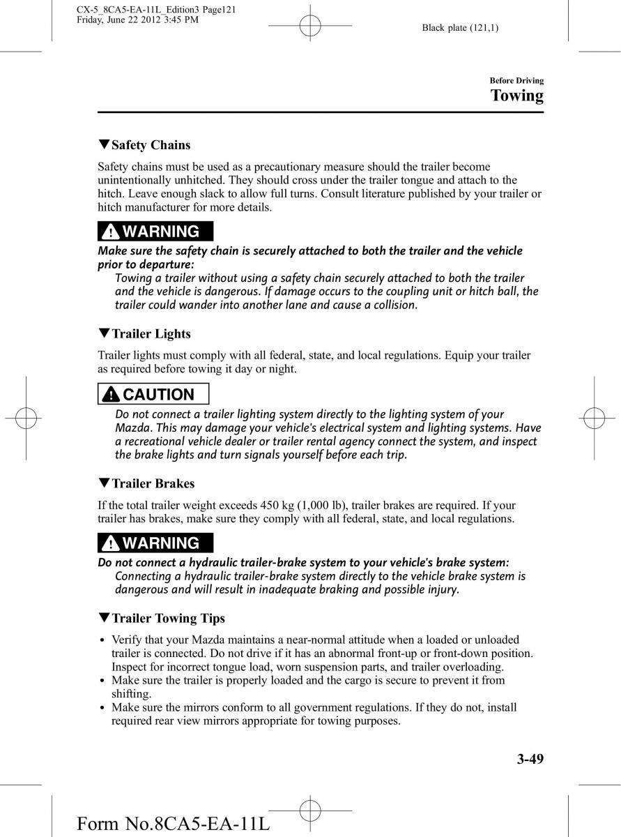 Mazda CX 5 owners manual / page 121