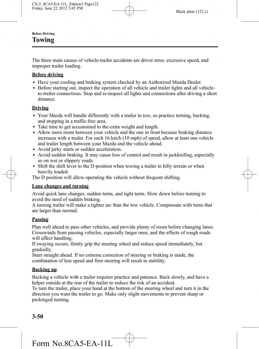 Mazda CX 5 owners manual / page 122