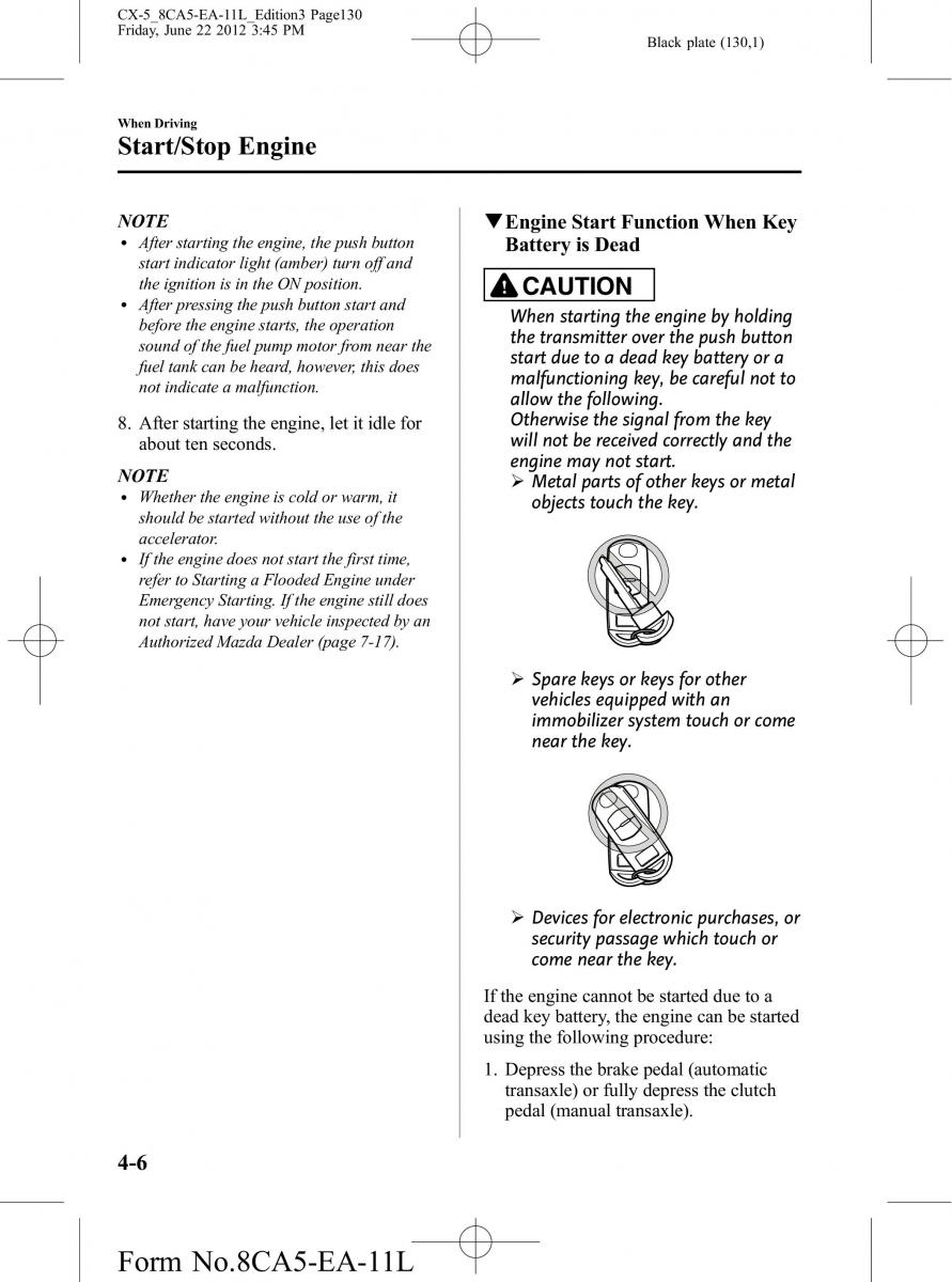 Mazda CX 5 owners manual / page 130