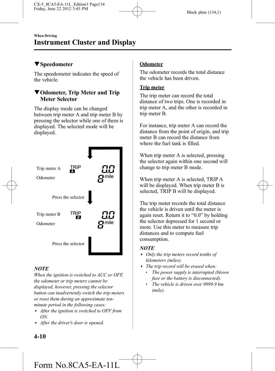 Mazda CX 5 owners manual / page 134