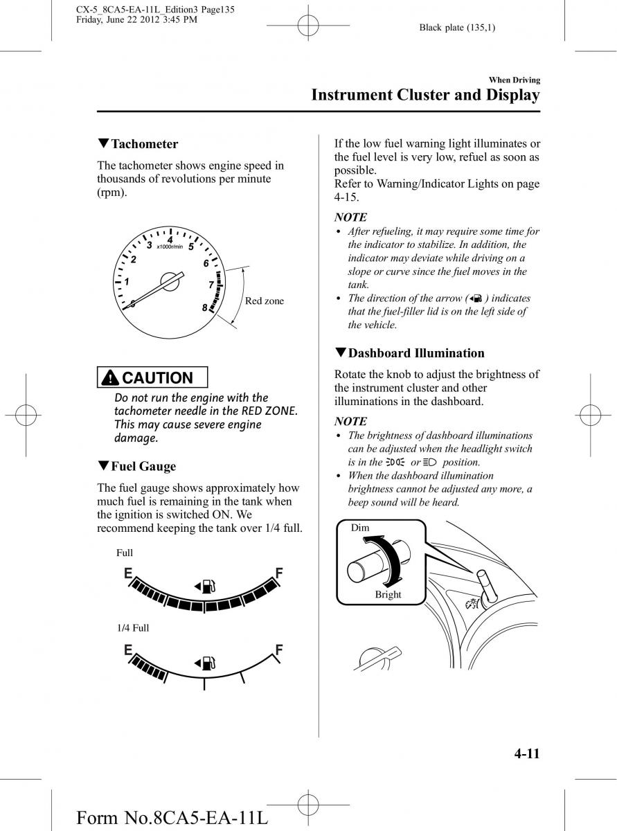 Mazda CX 5 owners manual / page 135