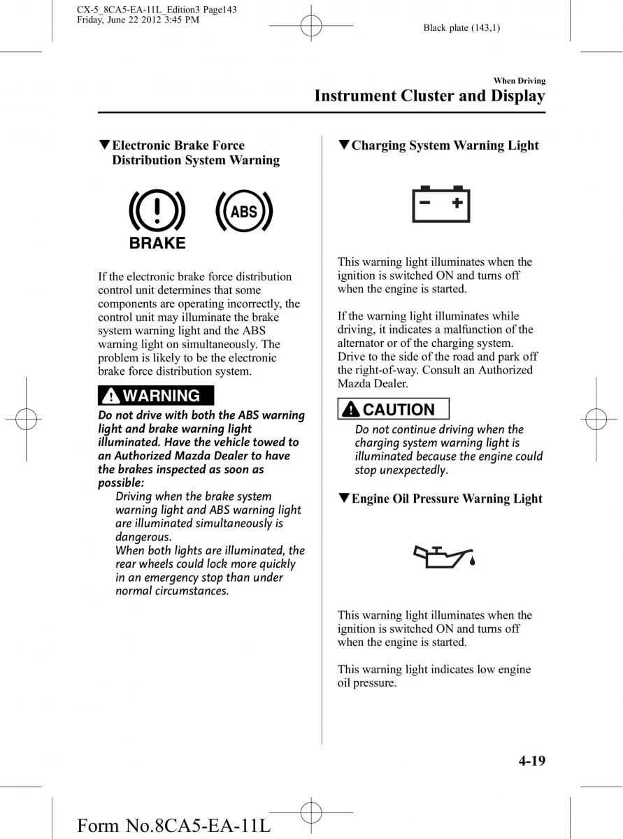 Mazda CX 5 owners manual / page 143