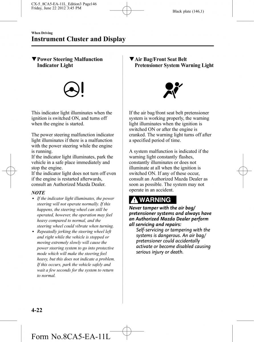 Mazda CX 5 owners manual / page 146