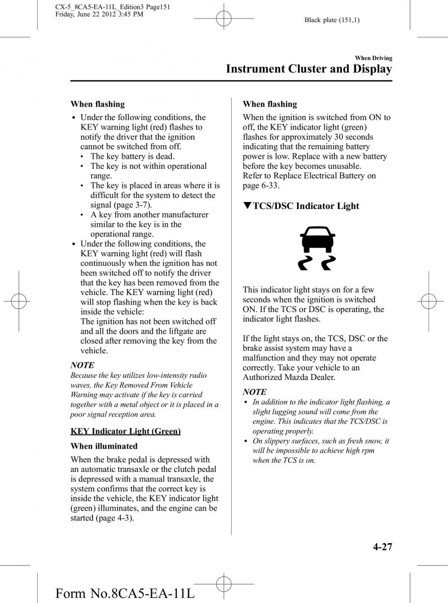 Mazda CX 5 owners manual / page 151