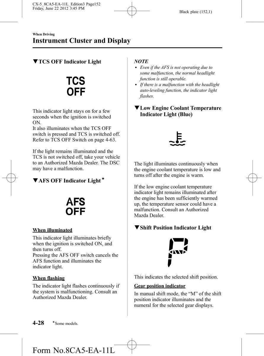 Mazda CX 5 owners manual / page 152