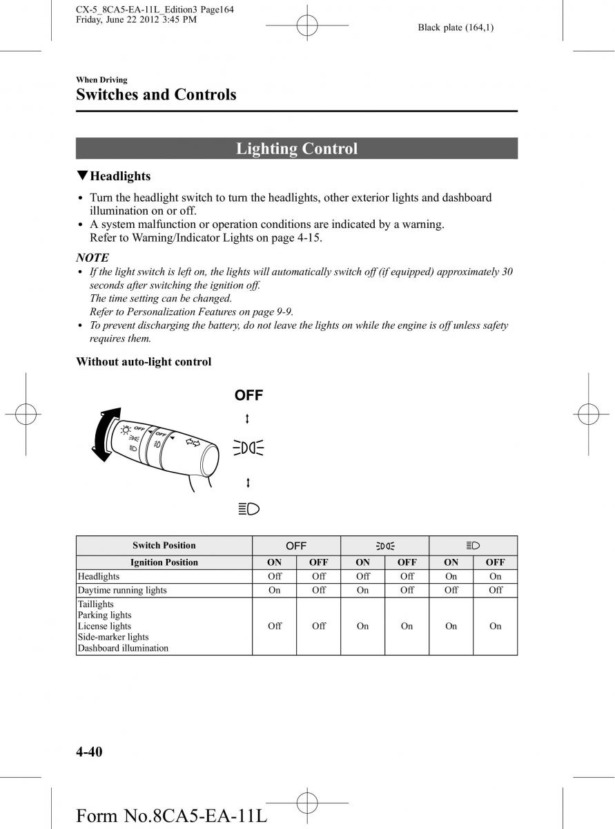 Mazda CX 5 owners manual / page 164