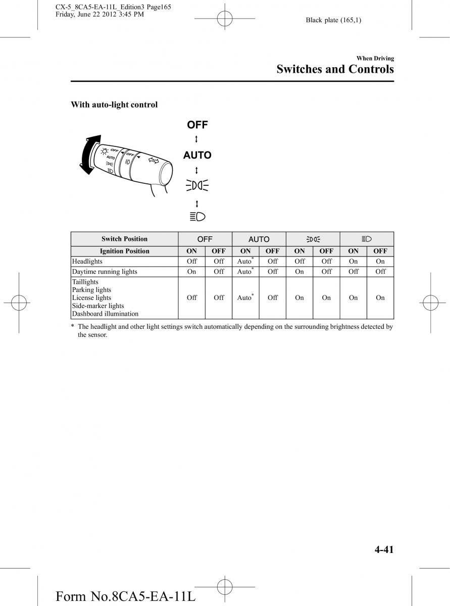 Mazda CX 5 owners manual / page 165