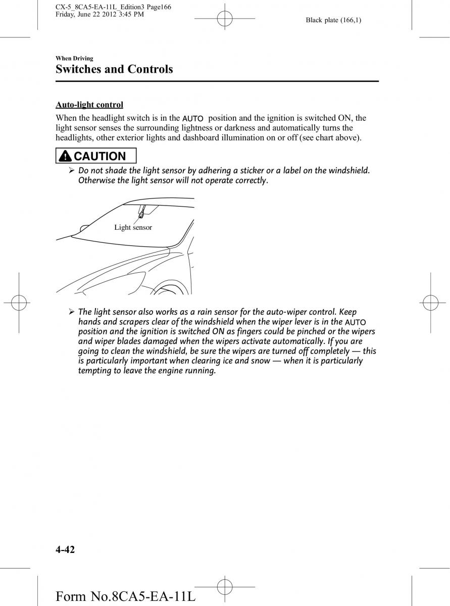 Mazda CX 5 owners manual / page 166