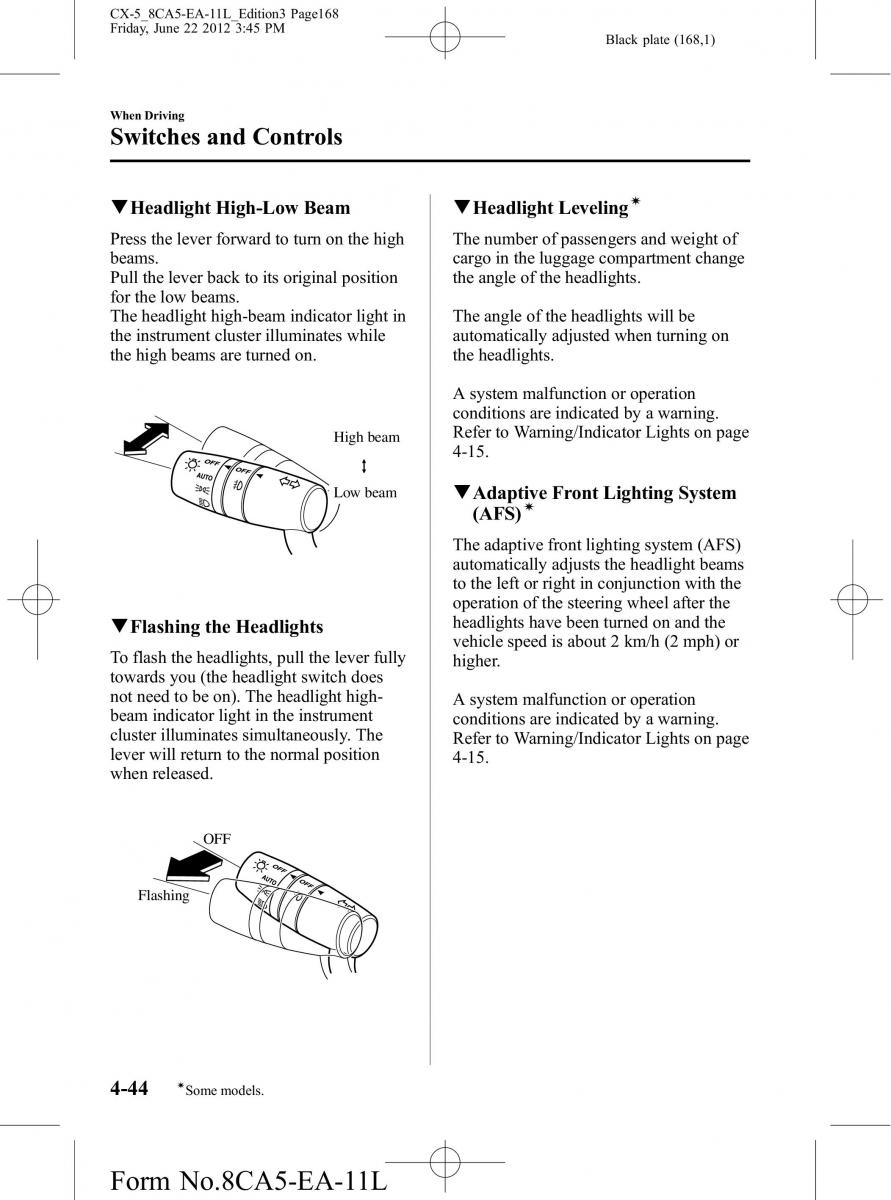 Mazda CX 5 owners manual / page 168