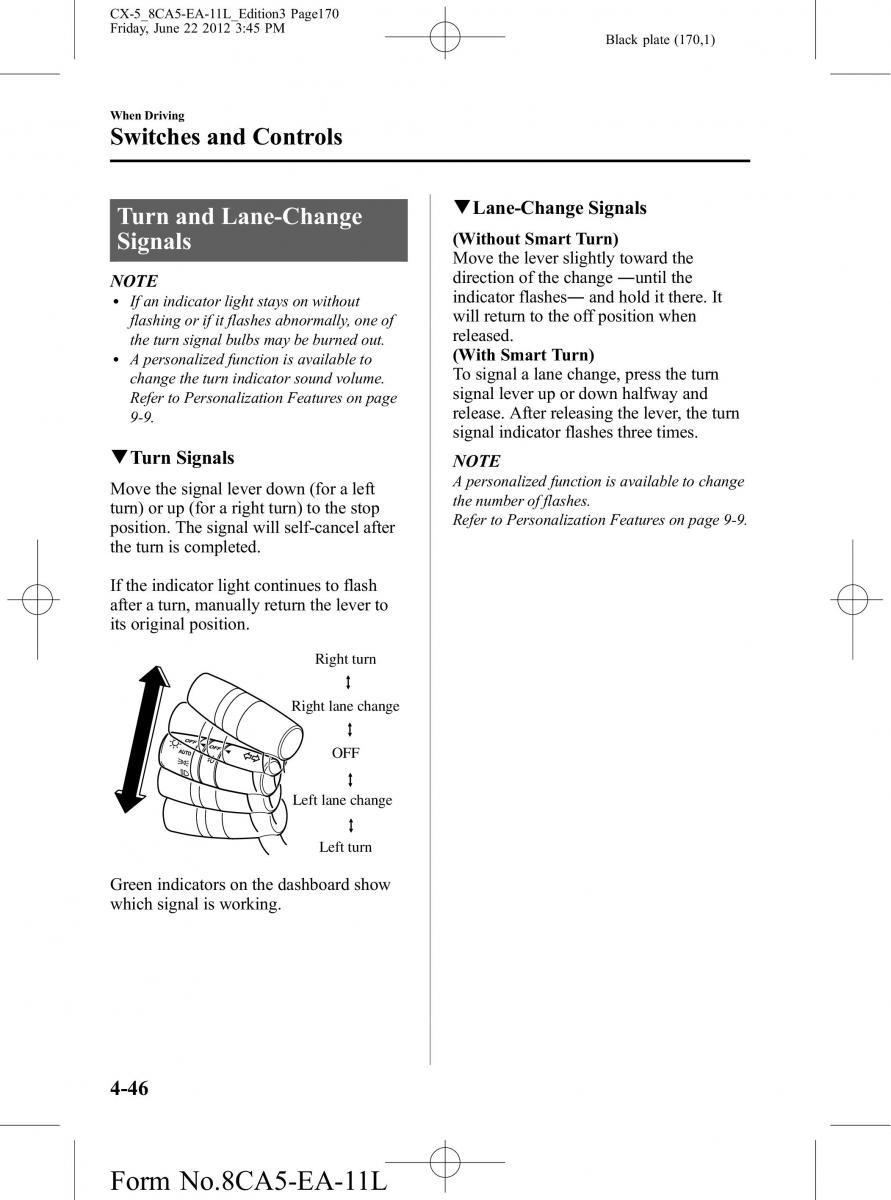 Mazda CX 5 owners manual / page 170