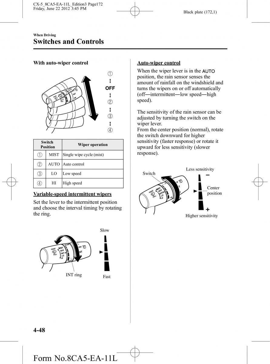 Mazda CX 5 owners manual / page 172