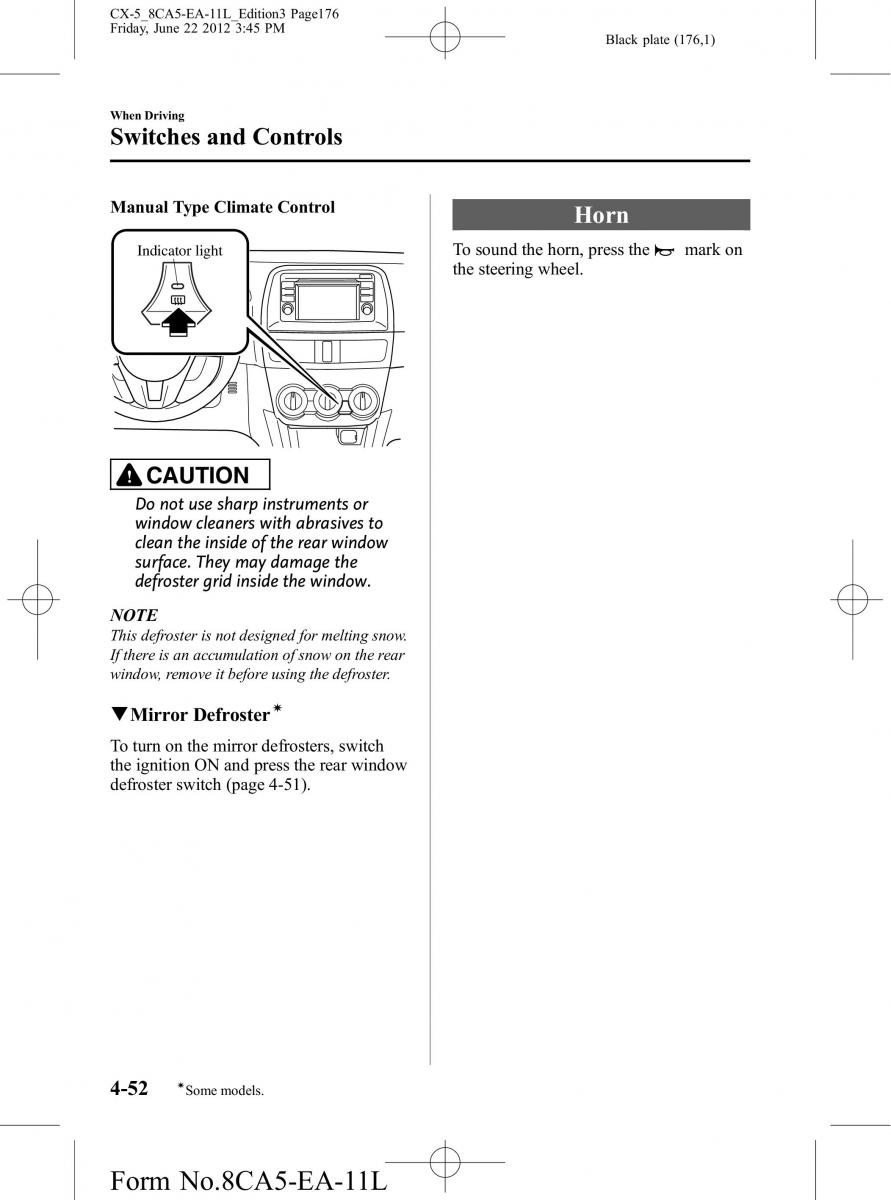 Mazda CX 5 owners manual / page 176