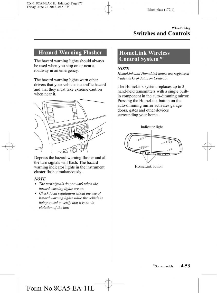 Mazda CX 5 owners manual / page 177