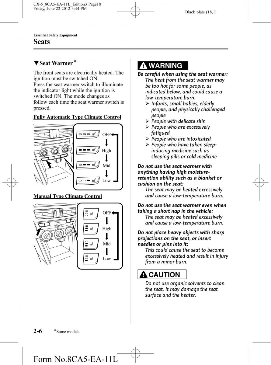 Mazda CX 5 owners manual / page 18