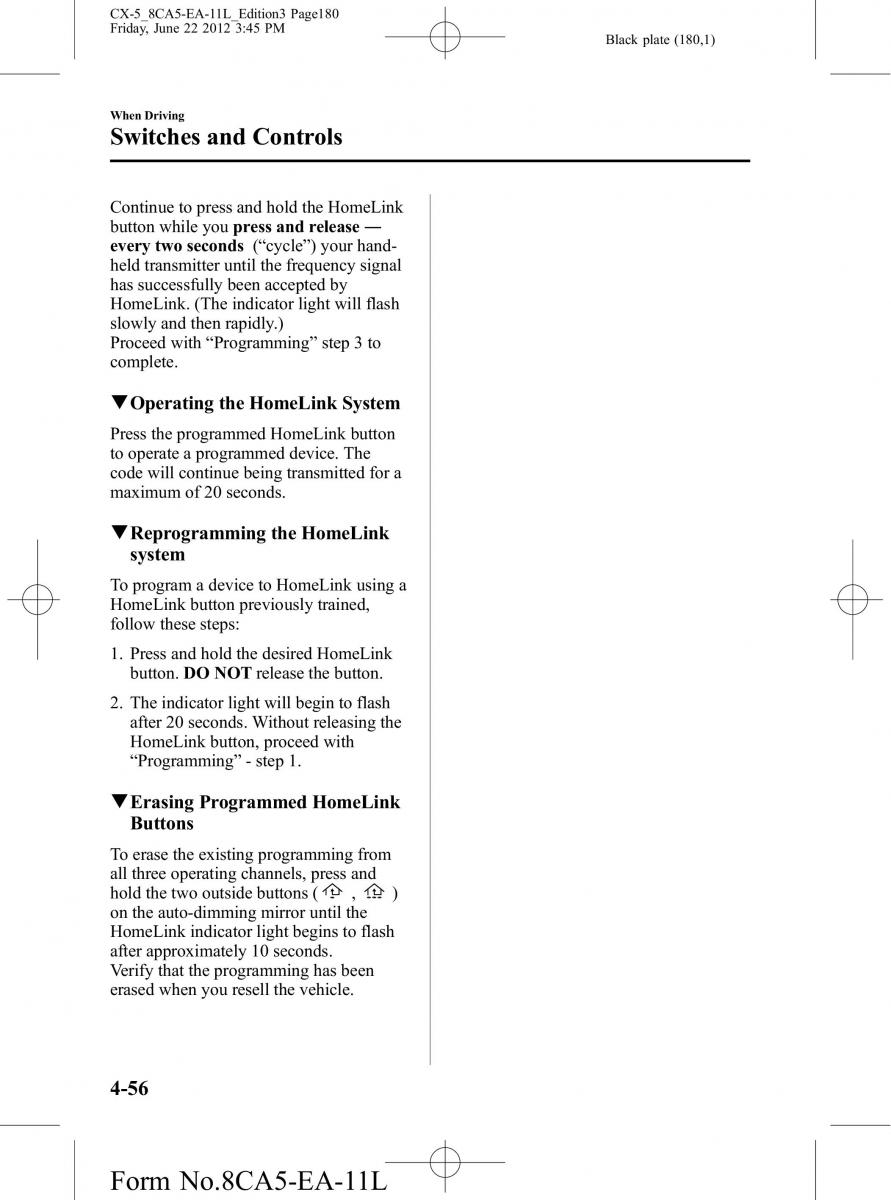 Mazda CX 5 owners manual / page 180