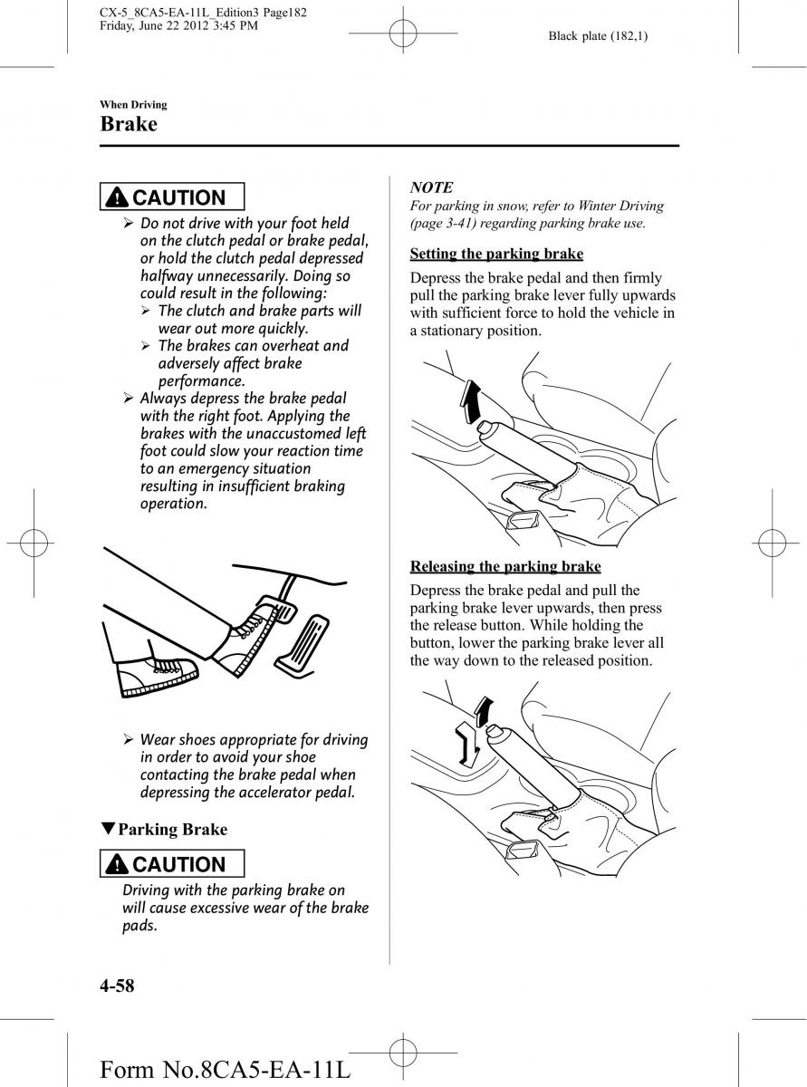 Mazda CX 5 owners manual / page 182