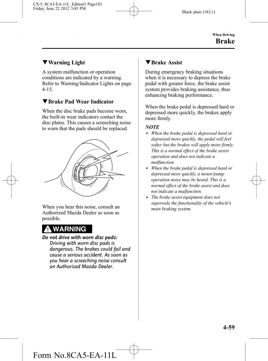 Mazda CX 5 owners manual / page 183