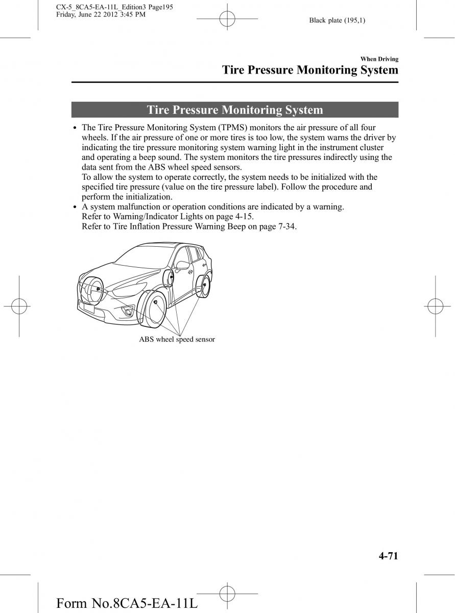 Mazda CX 5 owners manual / page 195