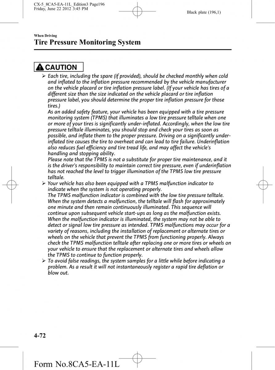 Mazda CX 5 owners manual / page 196