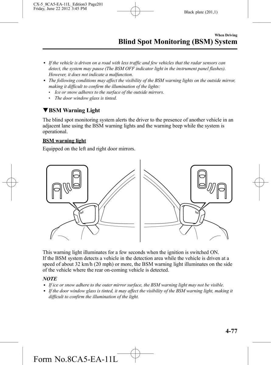 Mazda CX 5 owners manual / page 201