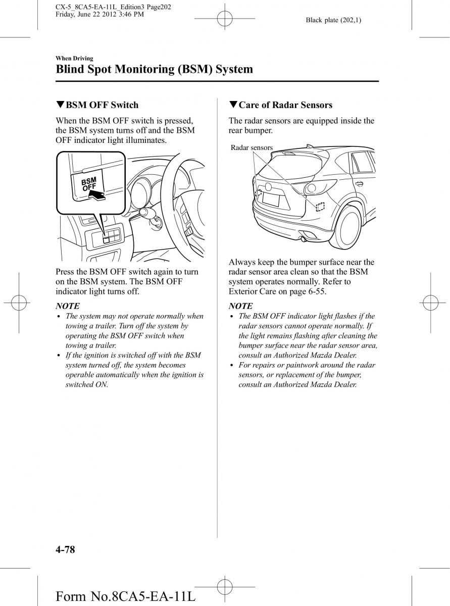 Mazda CX 5 owners manual / page 202