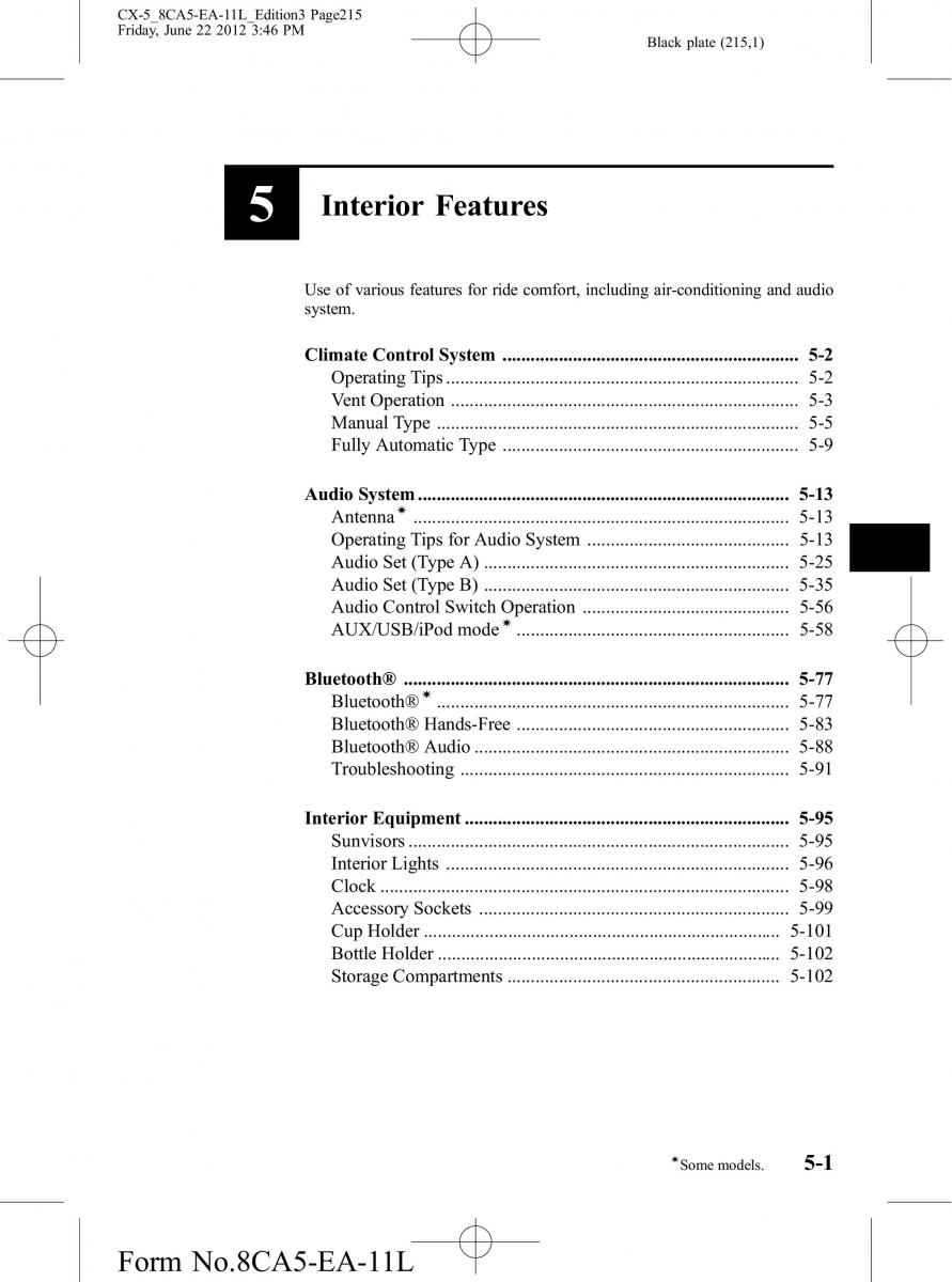 Mazda CX 5 owners manual / page 215