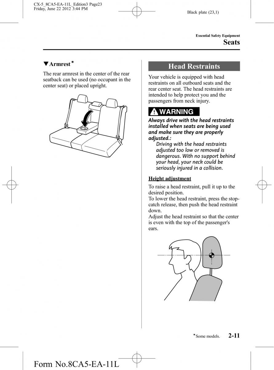 Mazda CX 5 owners manual / page 23