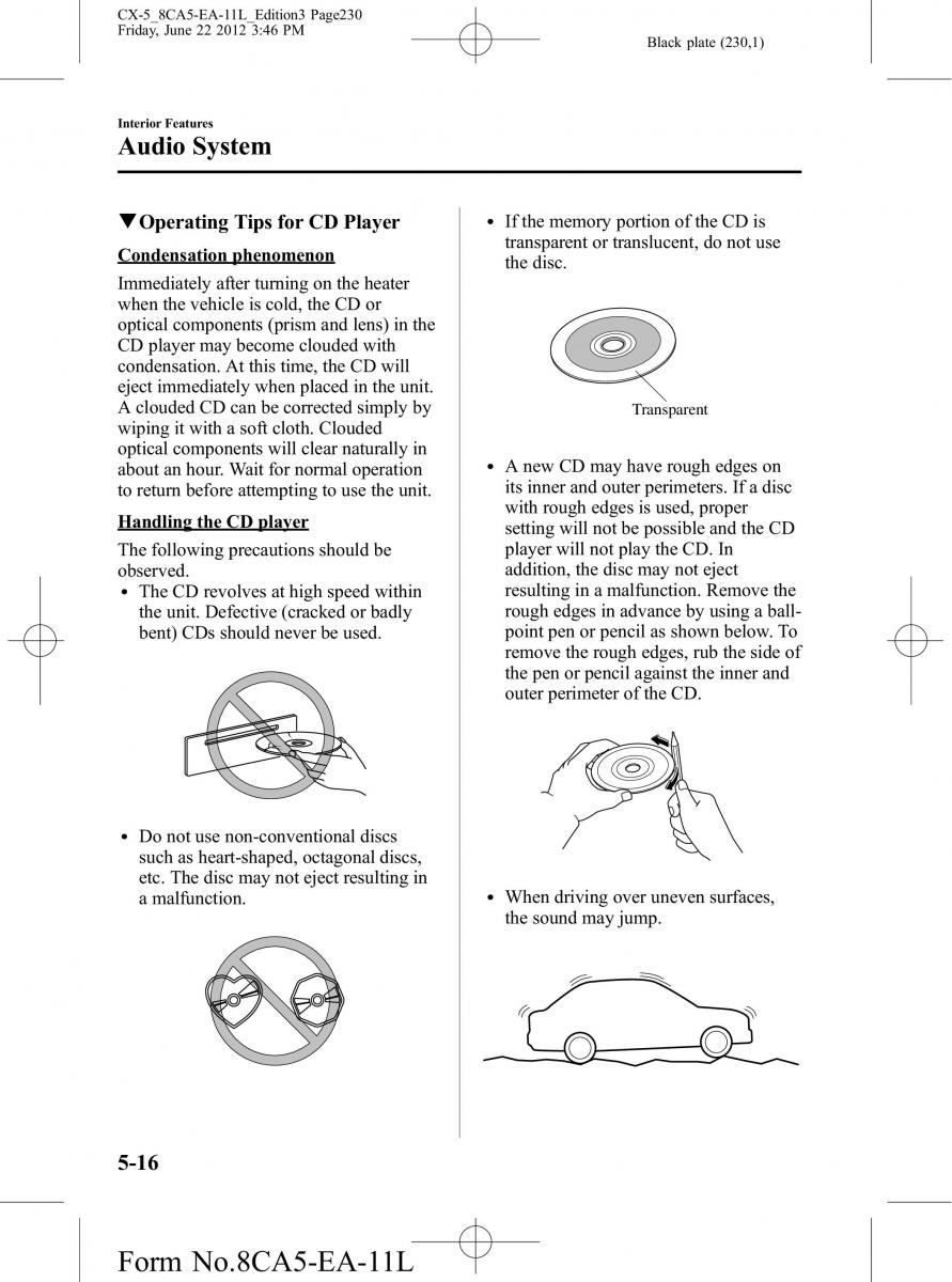 Mazda CX 5 owners manual / page 230