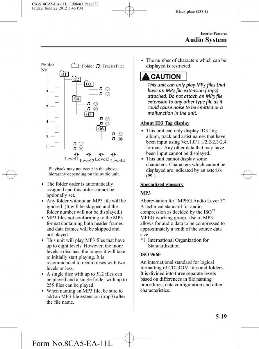 Mazda CX 5 owners manual / page 233