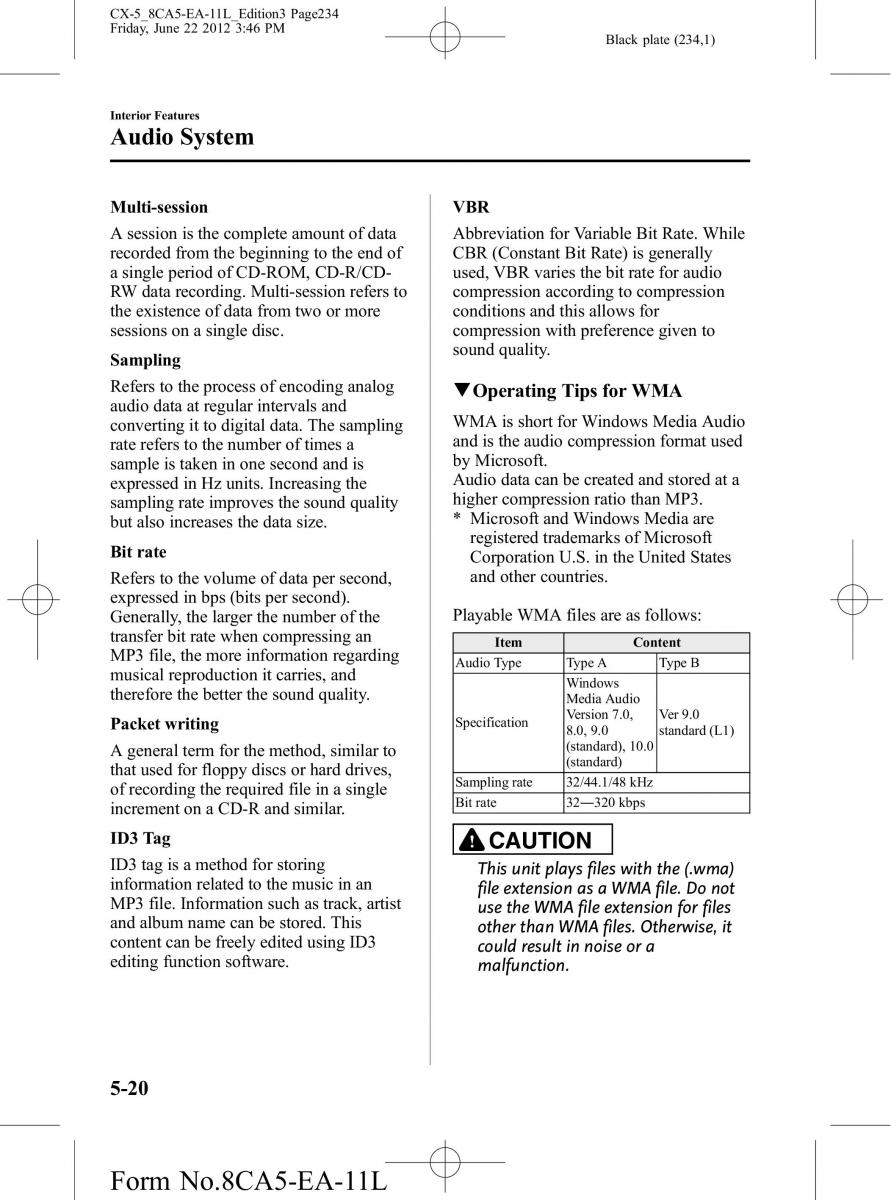 Mazda CX 5 owners manual / page 234