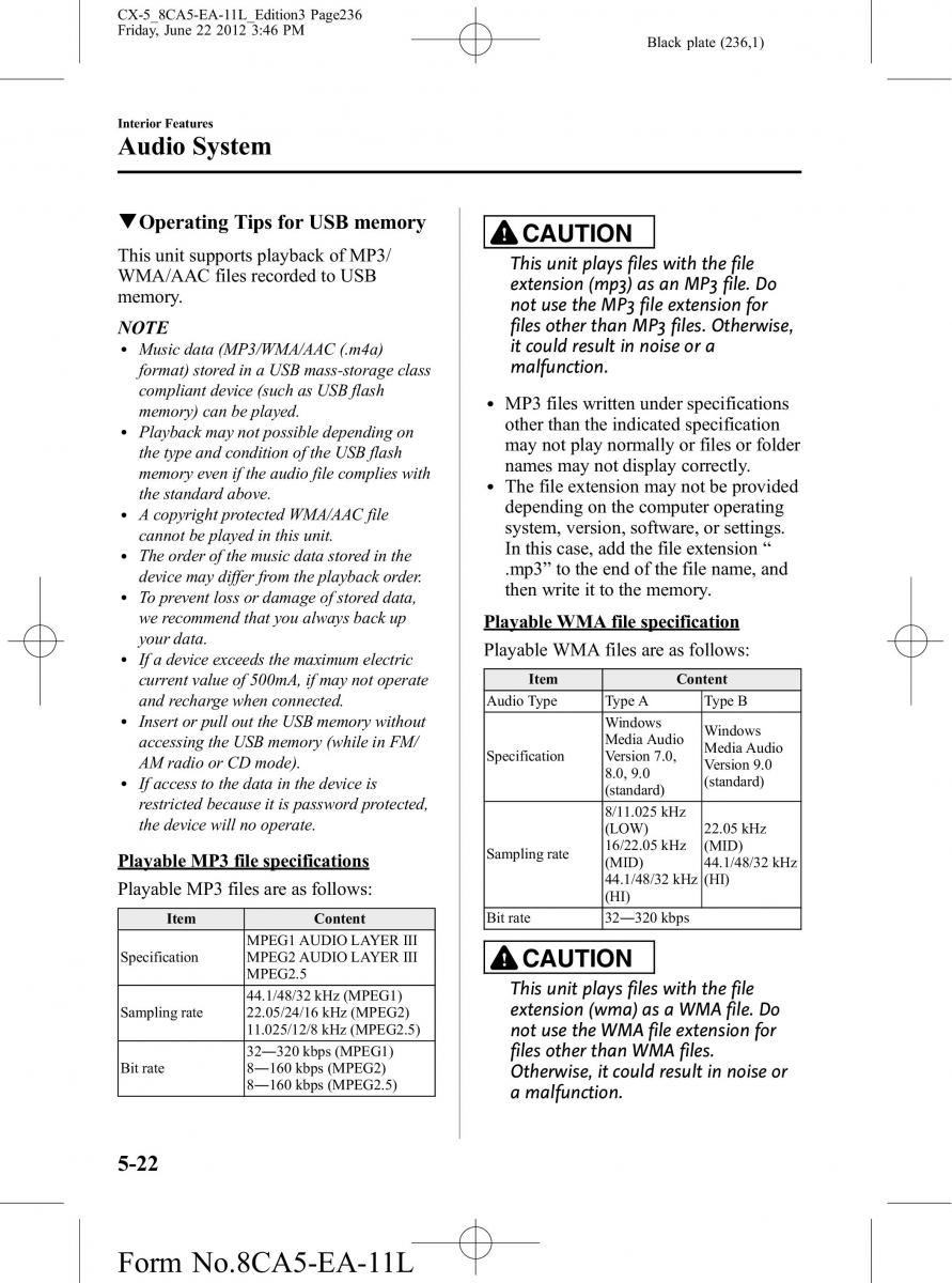 Mazda CX 5 owners manual / page 236